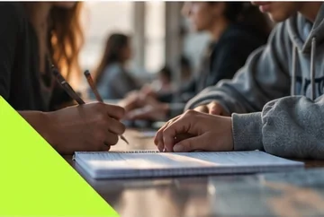 Grupo de estudiantes trabajando sobre prevención